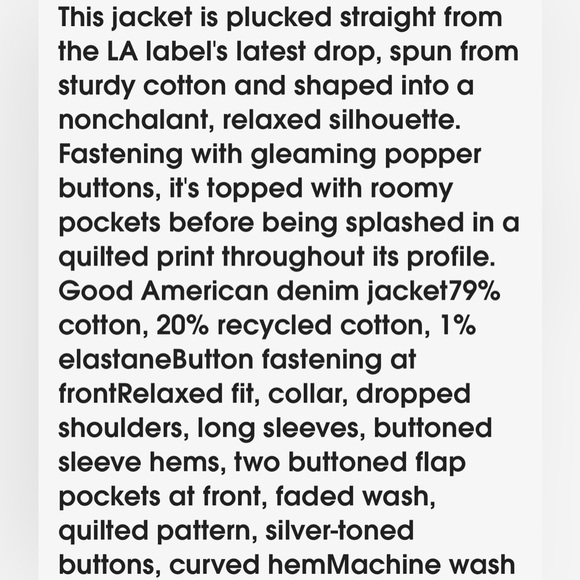 ⭐️GOOD AMERICAN QUILTED DENIM JACKET⭐️ - Picture 12 of 12